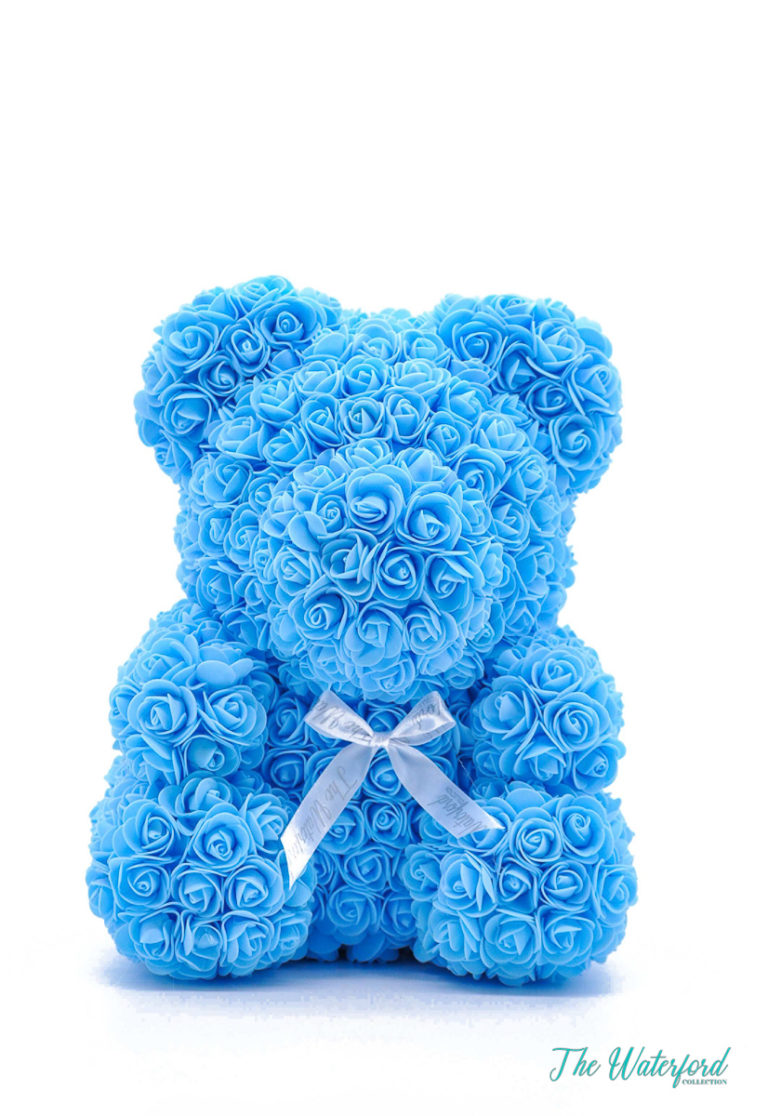 light blue rose bear